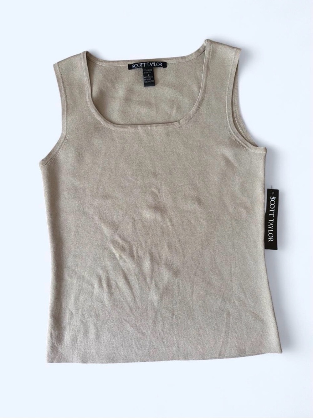 Women's Cream Sleeveless Knit Tank